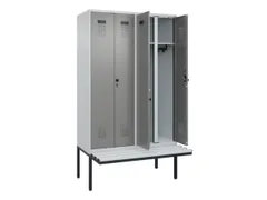 locker met bank,voor scheiding van kleding,HxBxD 2120x1200x815mm,4vak