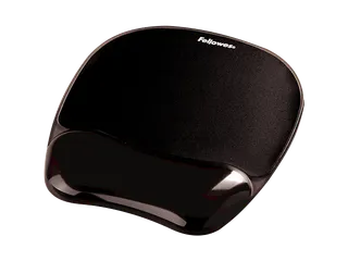 Muismat met polssteun Fellowes Crystals gel transparant zwart - 1