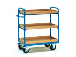 Etagewagens 3 Etages Met Rand Hout 8122 600kg 1000x700mm Ral5007