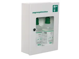 EHBO-kast voor oogbescherming,v. zuren/logen,m. oogspoelflessen