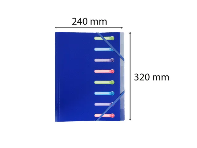 Trieur polypropylène 3 rabats 8 compartiments OPAK - Couleurs assorti