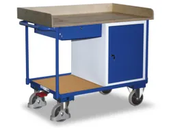 Tafel- En Kastwagen 400kg Laadvl. 1125x625mm 2 Etages 1 Kast 1 Lade