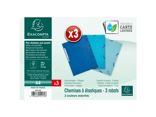 Pk3 Elastomap glansk art.3klep A4 Oceaan