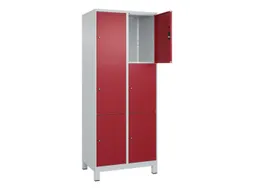 lockerkast,HxBxD 1950x800x500mm,2x3vakken,vak B 400mm,cil.-slot,voeten