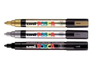 Verfstift Posca PC5M Medium Punt 1,8-2,5mm Rood - 3