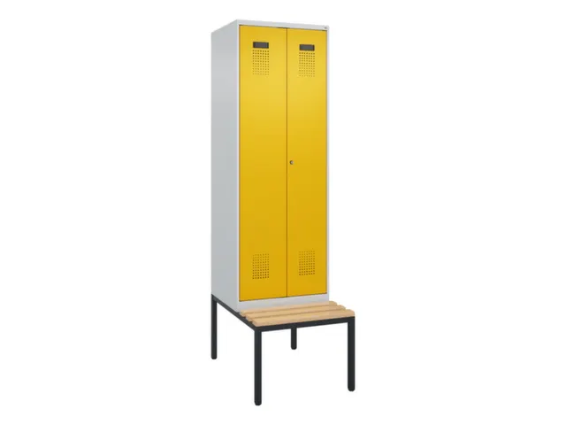 armoire vestiaire avec banc noir et blanc,HxlxP 2120x600x815mm
