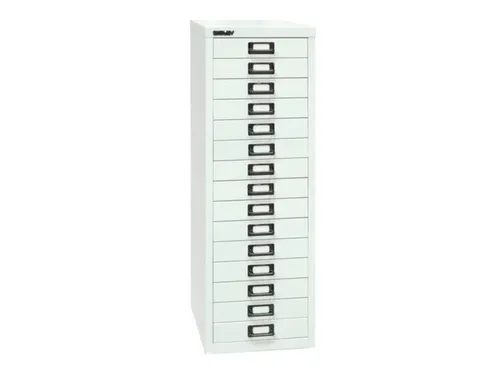 kantoor-ladekast HxBxD 860x279x380mm 15 laden romp verkeerswit staal