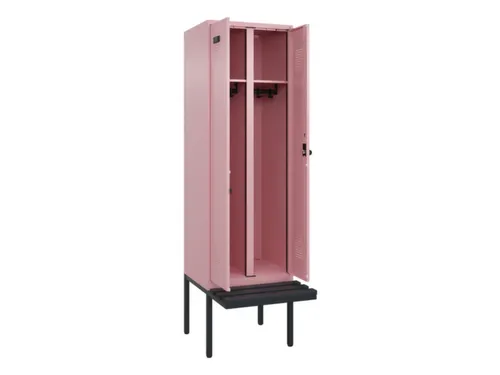 locker met bank,voor scheiding van kleding,HxBxD 2120x600x815mm,2vak