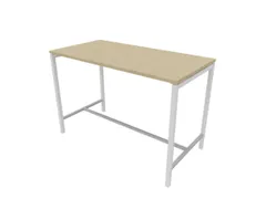 statafel,HxBxD 1070x1600x800mm,hoekig,met 4-voeten wit,blad eiken