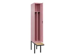 locker met bank,voor scheiding van kleding,HxBxD 2120x300x815mm,1vak