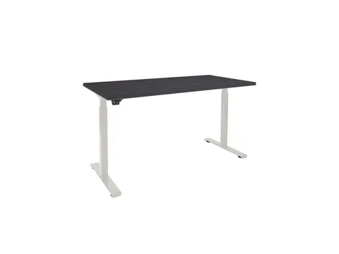 Elektrisch verstelbaar bureau 160x80cm Frame Alu Blad Houtprint Zwart