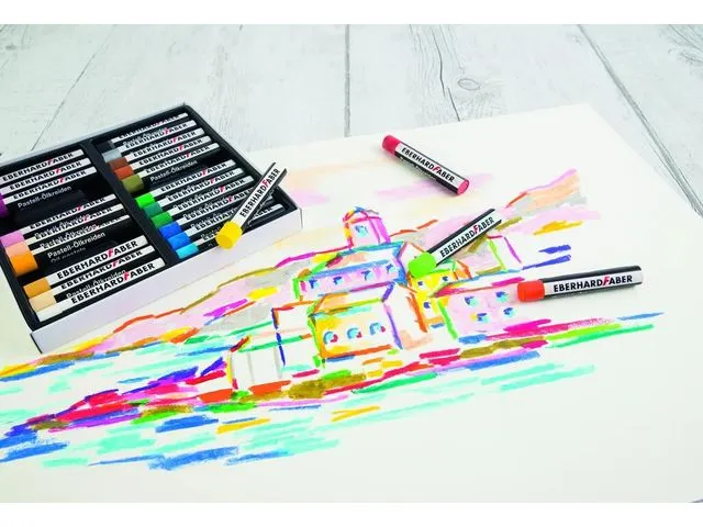 Oliepastelkrijt Eberhard Faber 11mm doos a 24 st assorti