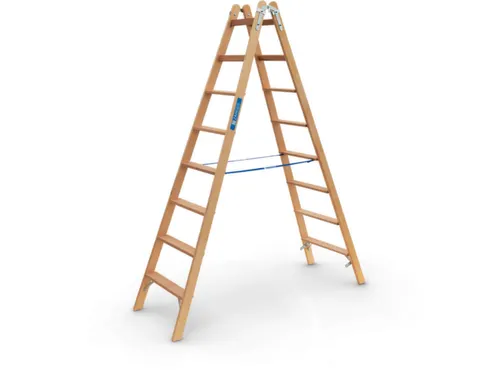 trapladder,beide zijden,2x8sporten,balk L 2,37m,2-dlg.,naaldhout