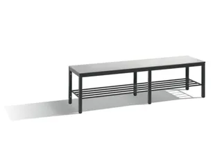 omkleedbank,HxLxD 401x1500x353mm,HPL wit,frame staal RAL7021 - 2