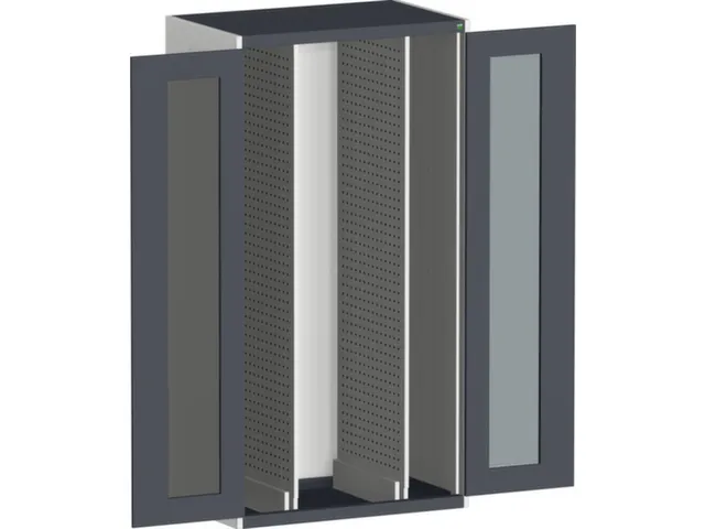 verticale kast,HxBxD 2000x1050x650mm,vensterdeur,2uittrekwanden