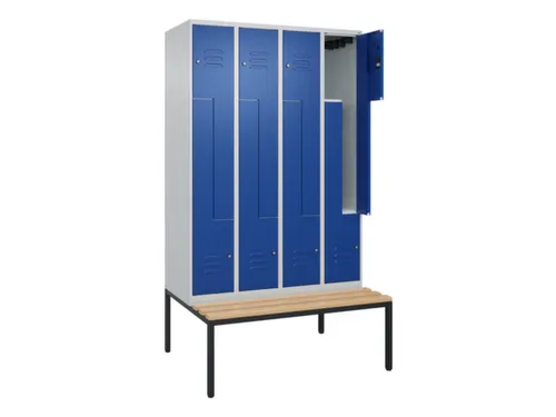 Z-garderobekast,HxBxD 2120x1200x815mm,8vak,vak B 300mm,cil.-slot