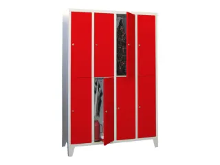 lockerkast,HxBxD 1850x1200x500mm,4x2vakken,RAL7035,front RAL3000 - 2
