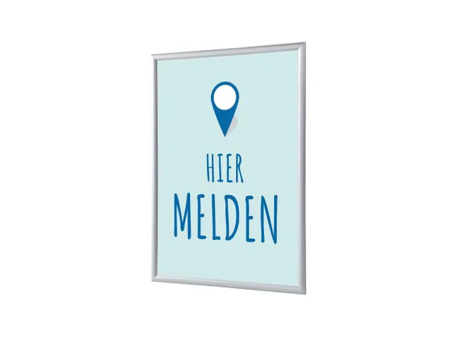 Kliklijst A1 complete set met print "Hier melden" Blauw