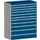ladekast HxBxD 1600x1300x650mm 11laden RAL7035 front RAL5010