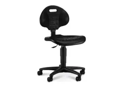 Werkplaatsstoel HxBxD 420-550mmx460mmx420mm PU-Schuim Wielen