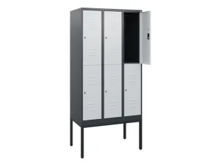 dubbeldekse locker,HxBxD 1950x900x500mm,3x2vak.,vak B 300mm,cil.-slot - 2