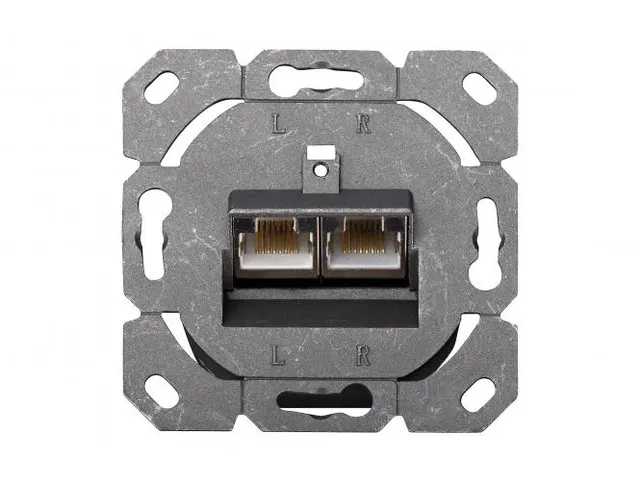 CAT 6A Klasse EA Aansluitdoos Afgeschermd Inbouw 2xRJ45 LSA Zuiver Wit