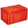 Euronorm Stapelkrat Hxlxb 330x600x400mm 63l Met Deksel Rood