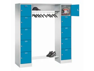 personeelsgarderobe draaigr. 1950x1700x500mm 2x5 vakken 400mm RAL5012 - 1