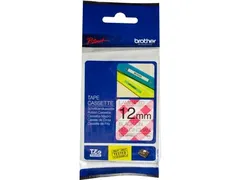 Brother TZE-MPRG31 Rode Ruit tape voor P-Touch 12mm Zwarte tekst