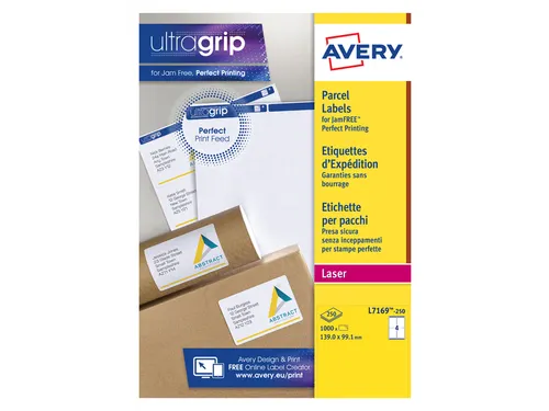 Etiket Avery L7169-250 99.1x139mm wit 1000stuks