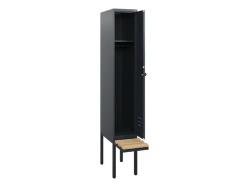 locker met bank,HxBxD 1950x300x815mm,1vak,vak B 300mm,draaigrendel