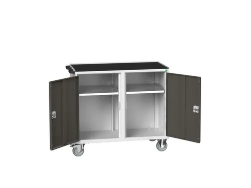 montagetafel 965x1050x550mm staalblad 2 kasten RAL7035 front RAL7016