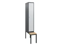 locker met bank,HxBxD 1950x300x815mm,1vak,vak B 300mm,cil.-slot