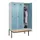 locker met bank,HxBxD 2120x1200x815mm,3vak,vak B 400mm,draaigrendel