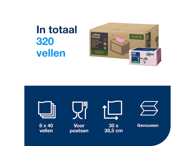 Reiningingsdoek Tork 194750 Long Lasting W8 multifunctioneel rood
