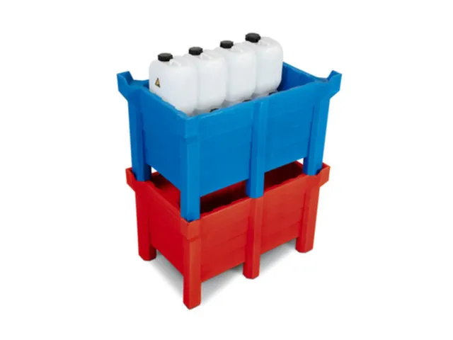 stapelbak,HxLxB 500x500x800mm,90l,PE,rood,Wanden gesloten