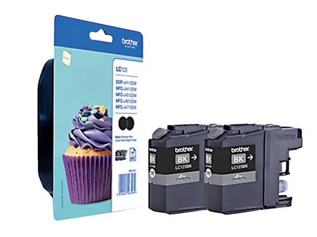 Inktcartridge Brother LC-123BKBP2 zwart 2x