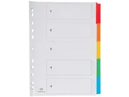 Tabblad karton A4 Assorti 5-delig 11-gaats index