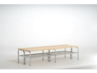 dubbele zitbank,HxLxD 450x1500x700mm,houten lijst,frame staal RAL7035 - 1