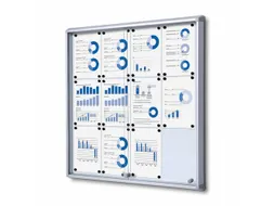 Vitrinekast Mededelingenbord Fire-proof schuifdeuren 12xA4
