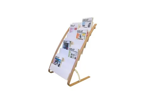 Vista 8-vaks wanddisplay wit/hout is een moderne tijdschriften- en bro