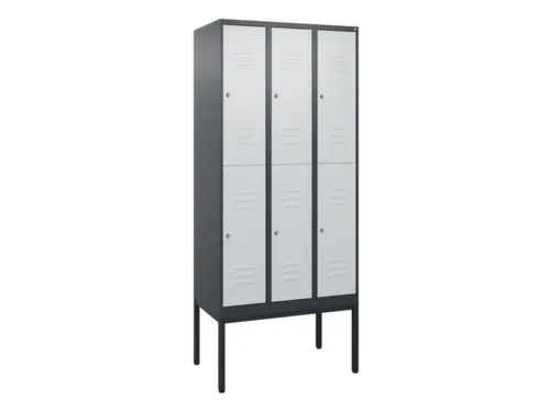 dubbeldekse locker,HxBxD 2120x900x500mm,3x2vak.,vak B 300mm,cil.-slot