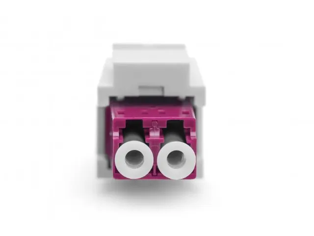 Glasvezel LC duplex koppeling Violet MM-OM4 voor keystone paneel