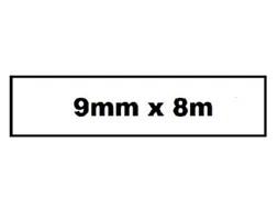 Labeltape Quantore TZE-221 9mm x 8m zwart op wit