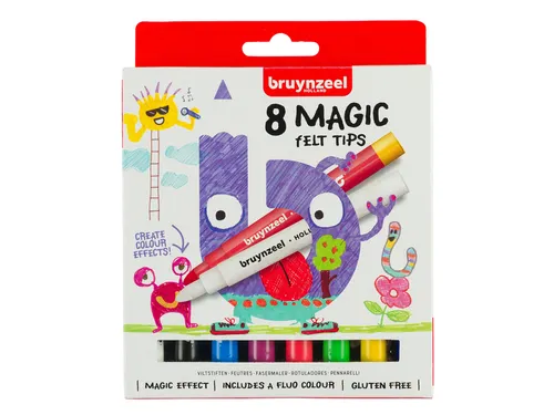Viltstift Bruynzeel Kids Magic assorti 8 stuks
