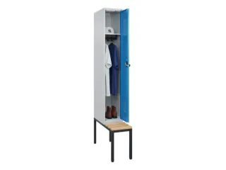 locker met bank,HxBxD 2120x300x815mm,1vak,vak B 300mm,draaigrendel - 1