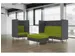 Highback Loungebank 2-Zits Romp Grijs Zitkussen Rood