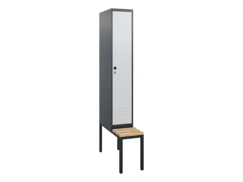 locker met bank,HxBxD 1950x300x815mm,1vak,vak B 300mm,draaigrendel