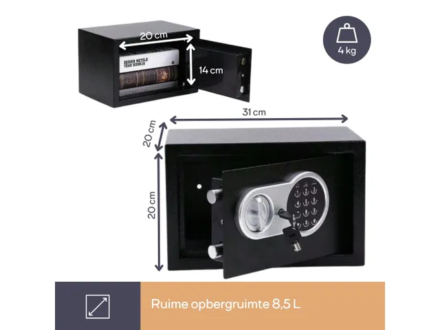 Elektronische Kluis 20x31x20cm 8.5 Liter