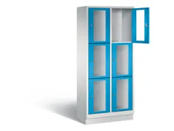 Lockerkast 1800x810x500mm 2x3 vakken Cilinderslot, Sokkel, RAL5012